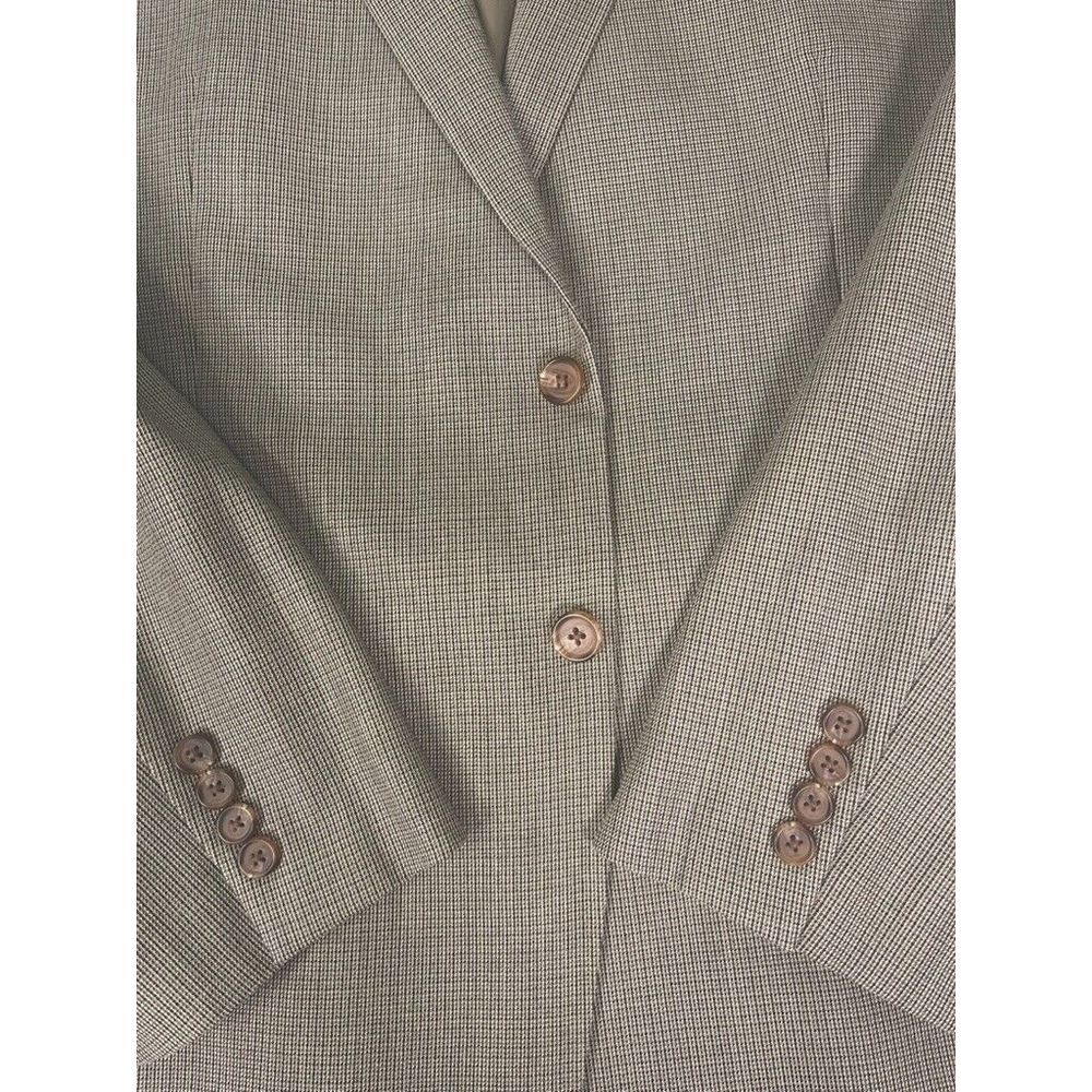 Lauren Ralph Lauren Mens Blazer 46L Brown Silk Wool Check 2 Button Single Vent - Picture 5 of 13